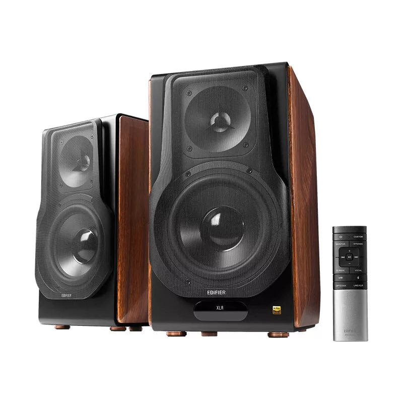 Edifier S3000MKII Premium draadloze 2.0 boekenplankluidsprekers, bruin