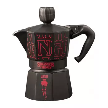 Bialetti Moka Express Sound Stranger Things 3-kops espressomaker voor op het fornuis (150 ml) zwart