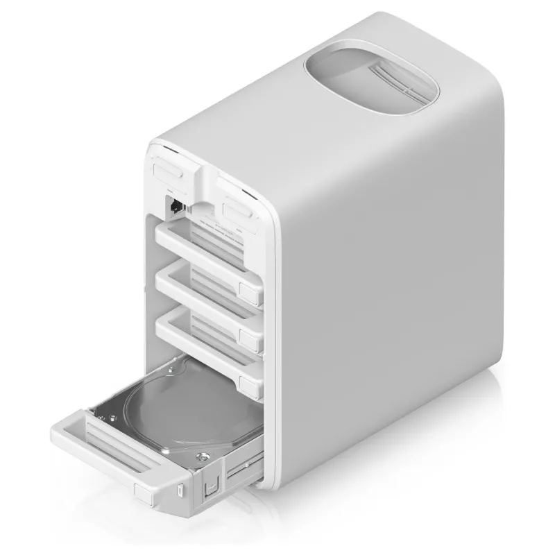 Ubiquiti UNAS-4-W 4-bay NAS-server, Wit, 4GB RAM, 1x 2.5GbE, 1x USB-C-uitbreiding