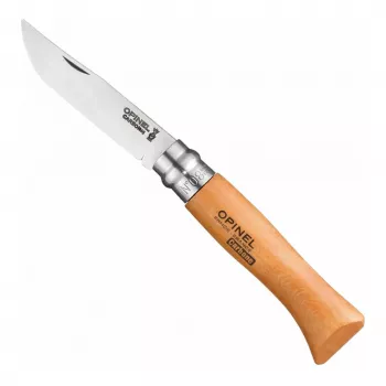 Opinel No. 08 carbonstalen zakmes met vergrendeling en beukenhouten handgreep