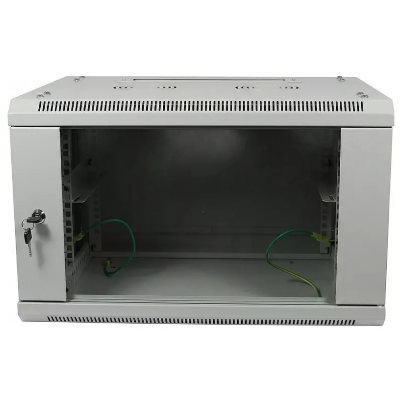 ALLNET 19 inch wandbehuizing 9U 1-delig diepte 450mm lichtgrijs Flat Pack SMA-serie