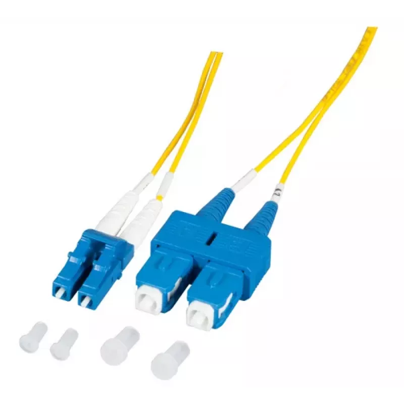 EFB Elektronik O0360.1-1.2 Glasvezel-patchkabel 1 m LC Duplex naar SC Duplex OS2 Singlemode Geel