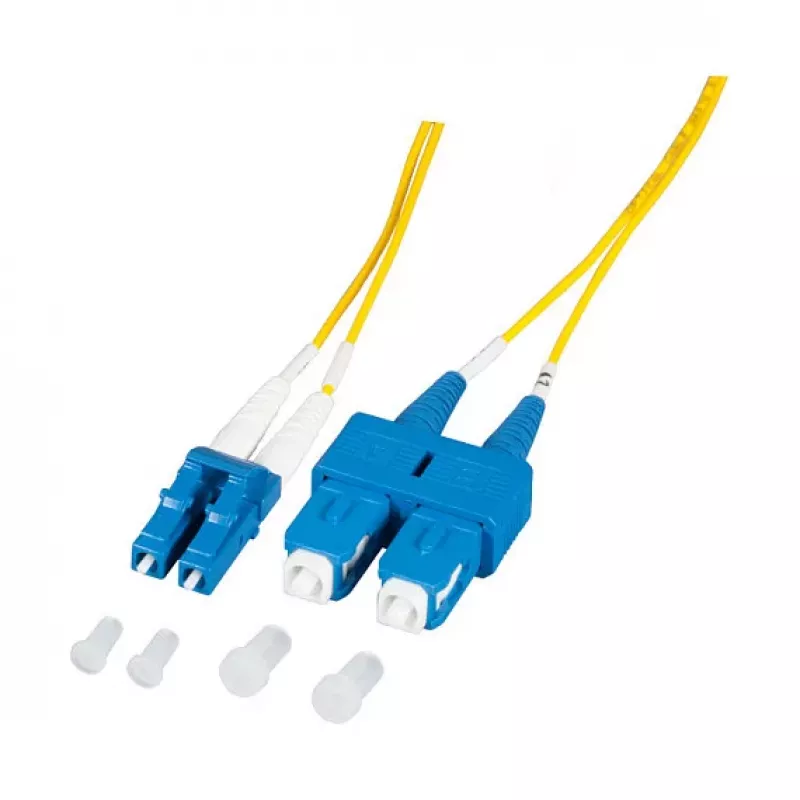 EFB Elektronik O0360.1-1.2 Glasvezel-patchkabel 1 m LC Duplex naar SC Duplex OS2 Singlemode Geel
