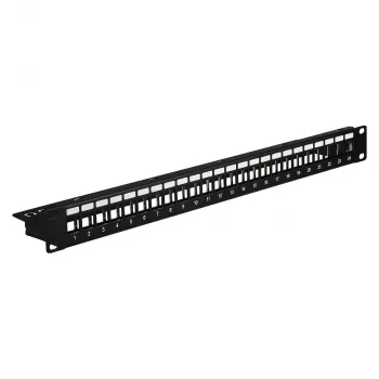 EFB verdeelveld 19 inch 1U 24-poorts afgeschermd Cat.6A zwart RAL9005