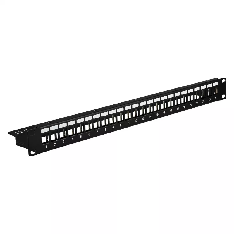 EFB verdeelveld 19 inch 1U 24-poorts afgeschermd Cat.6A zwart RAL9005