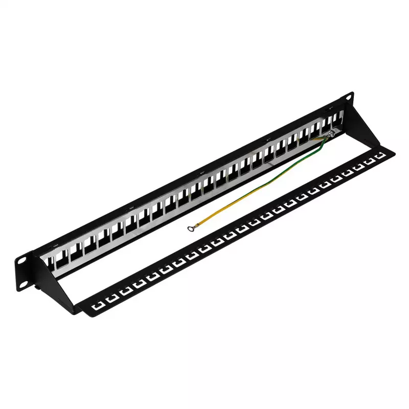 EFB verdeelveld 19 inch 1U 24-poorts afgeschermd Cat.6A zwart RAL9005