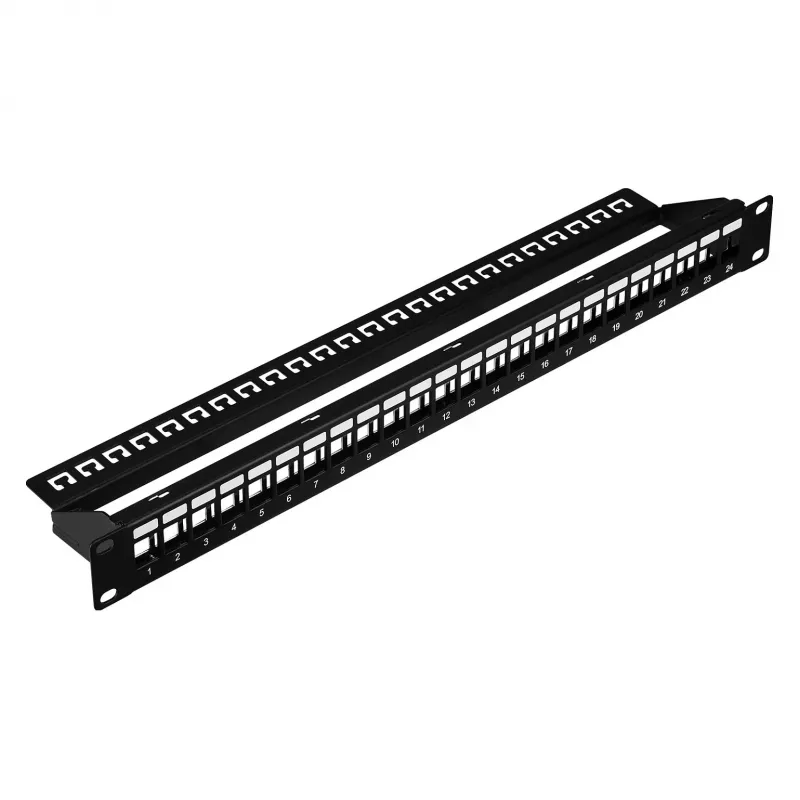 EFB verdeelveld 19 inch 1U 24-poorts afgeschermd Cat.6A zwart RAL9005
