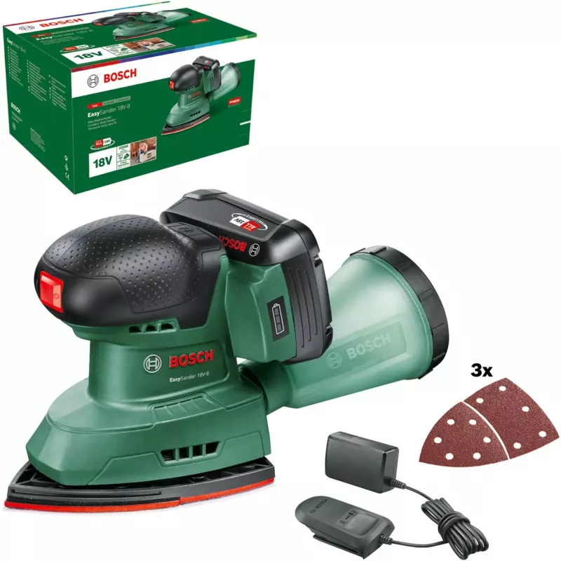 Bosch EasySander 18V-8 Accu-Multischuurmachine Set 2,0Ah POWER FOR ALL