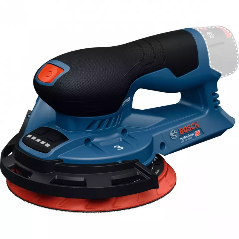 Bosch Professional GEX 12V-150-3 Accu-Excenterschuurmachine (12V, 150 mm, Brushless EC Motor, in L-BOXX)