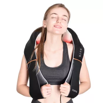 RENPHO U-Neck 1 shiatsu nek- en schoudermassageapparaat met warmte, 8 bidirectionele rotatieknopen, 3 snelheidsstanden, zwart