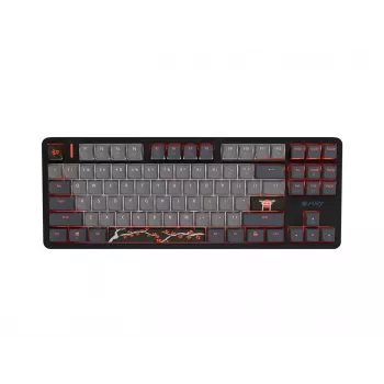 Fury Kanabo K6 gaming-toetsenbord, US-layout, RGB-verlichting, magnetische polssteun, zwart/grijs