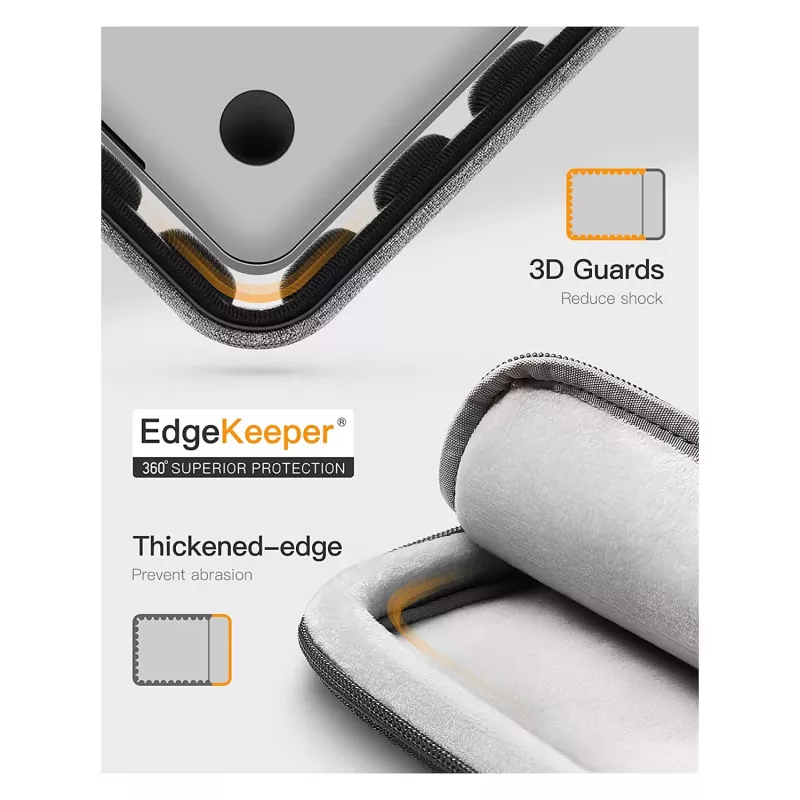 Inateck 16 Laptoptas met accessoirezakje LB01006/S1, zwart-grijs