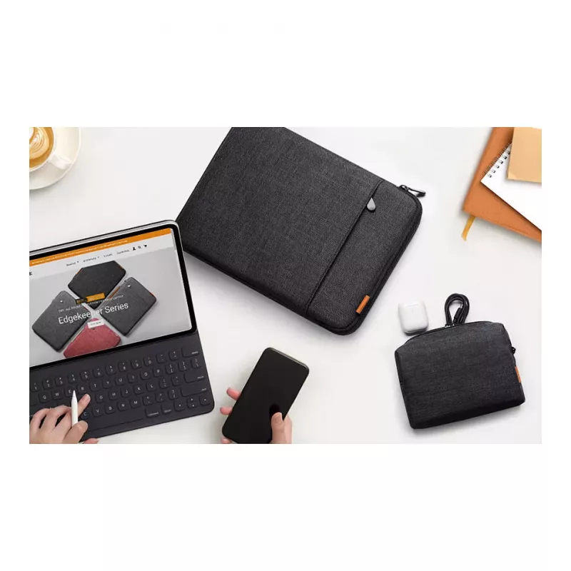 Inateck 16 Laptoptas met accessoirezakje LB01006/S1, zwart-grijs