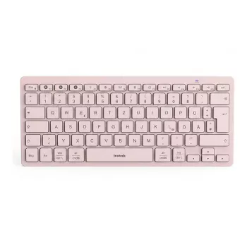 Inateck Bluetooth toetsenbord QWERTZ roze - slank, draagbaar toetsenbord voor Windows, macOS, iOS, Android