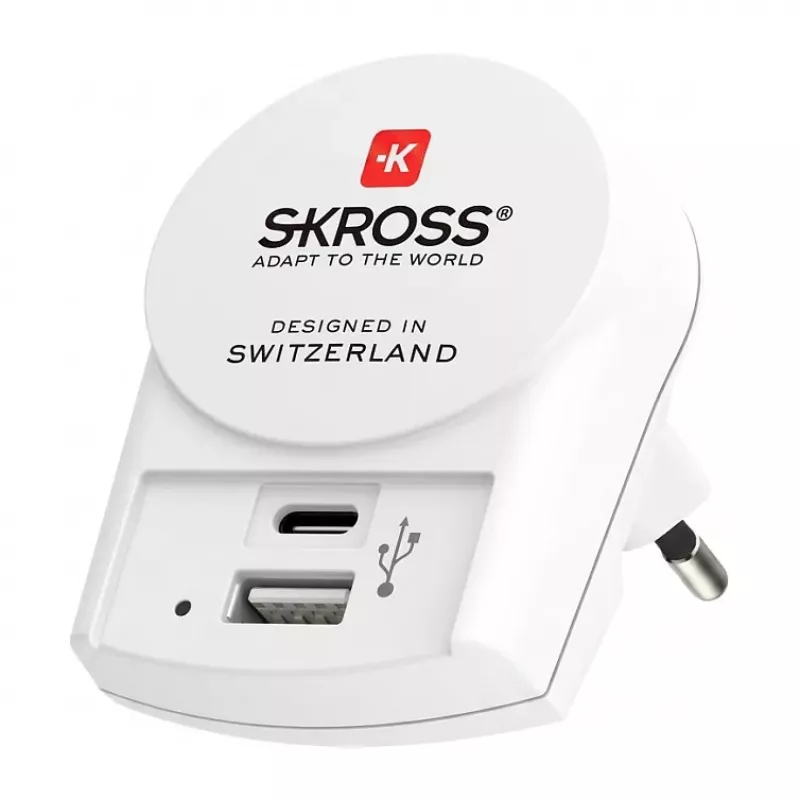 SKROSS Pro+ USB AC30PD wereldreisadapter met 30W USB-C PD en USB-A