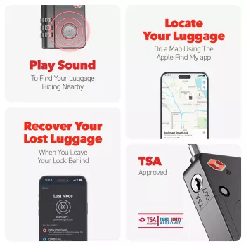 KEYSMART SmartLock TSA-goedgekeurd Find My-slot zwart