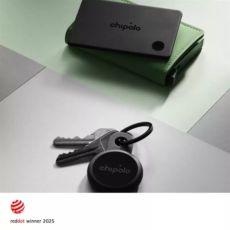 Chipolo CARD & LOOP oplaadbare Bluetooth-tracker bundel voor iOS & Android, Charcoal