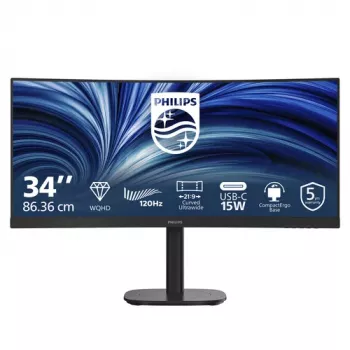 Philips 34B2N3500C 34 inch curved VA LCD-monitor UWQHD 3440x1440 120Hz 1500R DisplayHDR 400 USB-C 65W