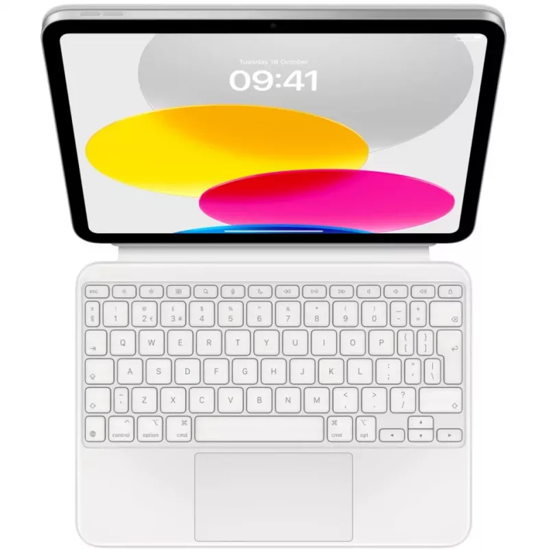 Apple Magic Keyboard Folio met trackpad - Brits-Engels (QWERTY) - wit - voor iPad (10e generatie)