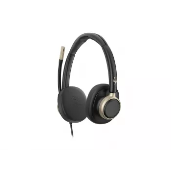HP Poly Mission 825 bedrade stereo-USB-headset met ANC - zwart