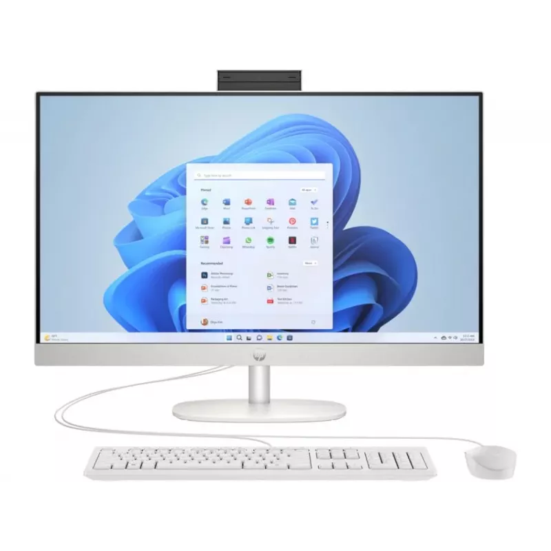 HP All-in-One 27-cr0042nf desktop-pc, AMD Ryzen 5 7520U, 16 GB RAM, 512 GB SSD, 27 inch Full HD IPS-scherm, Windows 11 Home, wit (refurbished)