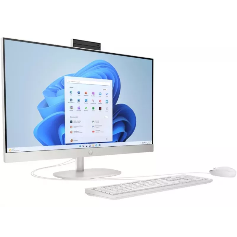 HP All-in-One 27-cr0042nf desktop-pc, AMD Ryzen 5 7520U, 16 GB RAM, 512 GB SSD, 27 inch Full HD IPS-scherm, Windows 11 Home, wit (refurbished)