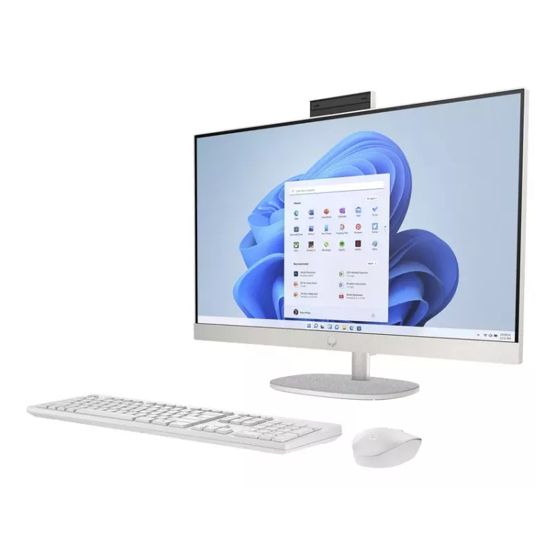 HP All-in-One 27-cr0045nf desktop-pc, AMD Ryzen 7 7730U, 16 GB RAM, 512 GB SSD, 27 inch Full HD IPS-scherm, Windows 11 Home, wit (refurbished)