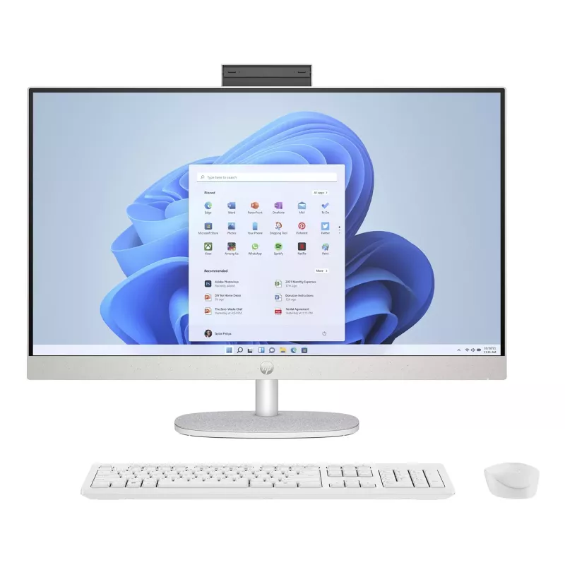 HP All-in-One 27-cr0045nf desktop-pc, AMD Ryzen 7 7730U, 16 GB RAM, 512 GB SSD, 27 inch Full HD IPS-scherm, Windows 11 Home, wit (refurbished)