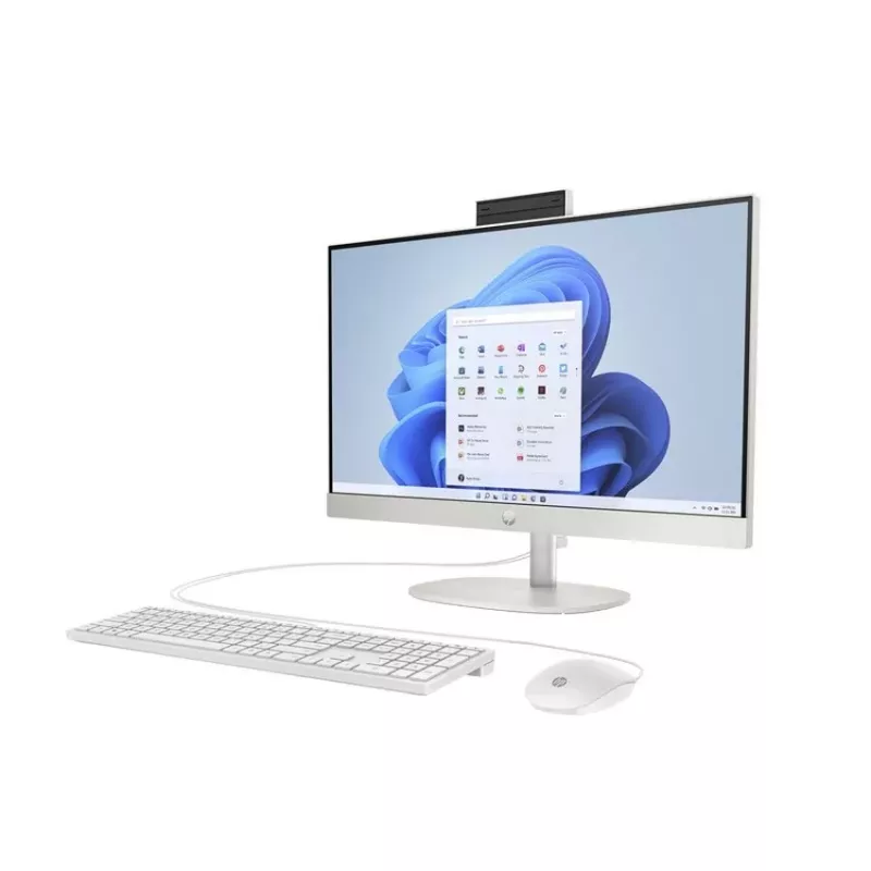 HP All-in-One 24-cr0068nf, Intel Processor N300, 8GB RAM, 256GB SSD, 23,8 inch FHD-scherm, Windows 11 Home, Starry White (refurbished)