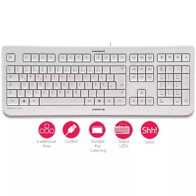 Cherry KC 1000 toetsenbord - Pan Nordic - lichtgrijs