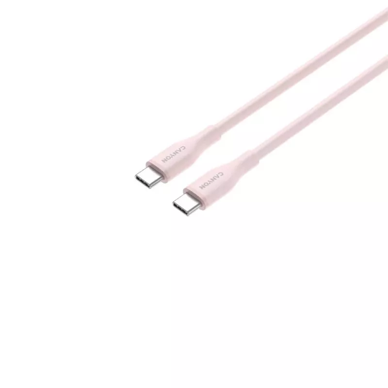 CANYON USB-C naar USB-C-kabel 60W 1m siliconen Pink Sand