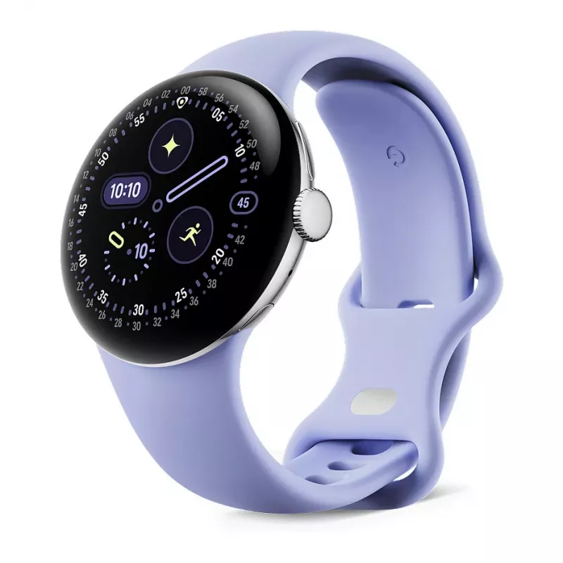 Google Pixel Watch 4 - 41 mm - Polished Silver aluminium - Iris Active Band - Wear OS-smartwatch