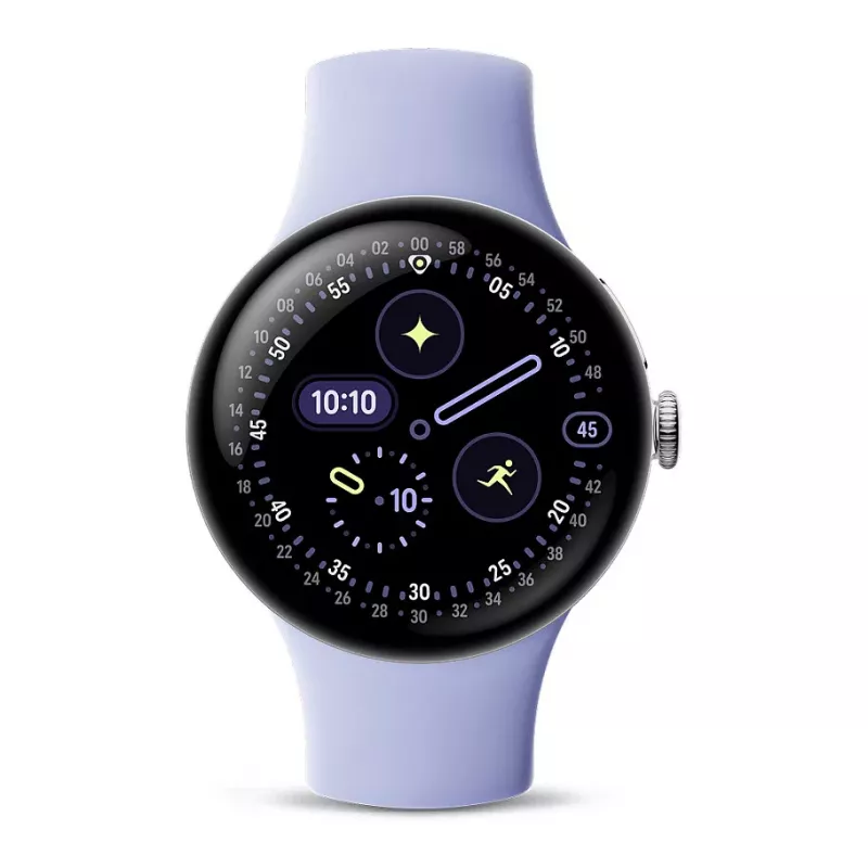 Google Pixel Watch 4 - 41 mm - Polished Silver aluminium - Iris Active Band - Wear OS-smartwatch
