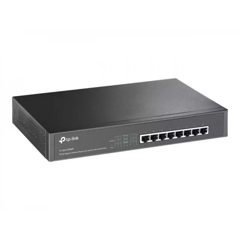 TP-Link TL-SG1008MP niet-beheerde Gigabit PoE+ switch, 8x Gigabit RJ45, 8x PoE+, 153 W, zwart