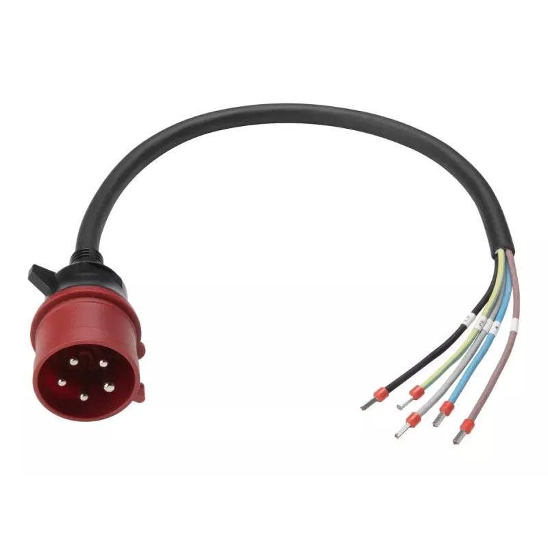 Anker SOLIX Stroomkabel, IEC 60309 3P+N+E naar open einde, 32 A, 60 cm, Rood