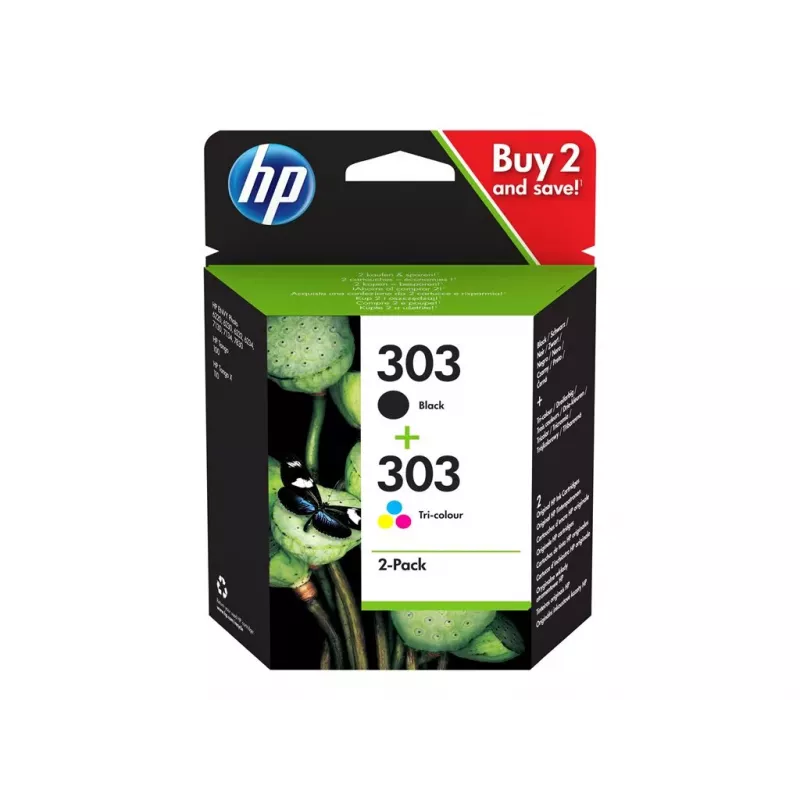HP 303 Zwart/driekleur originele inktcartridge 2-pack