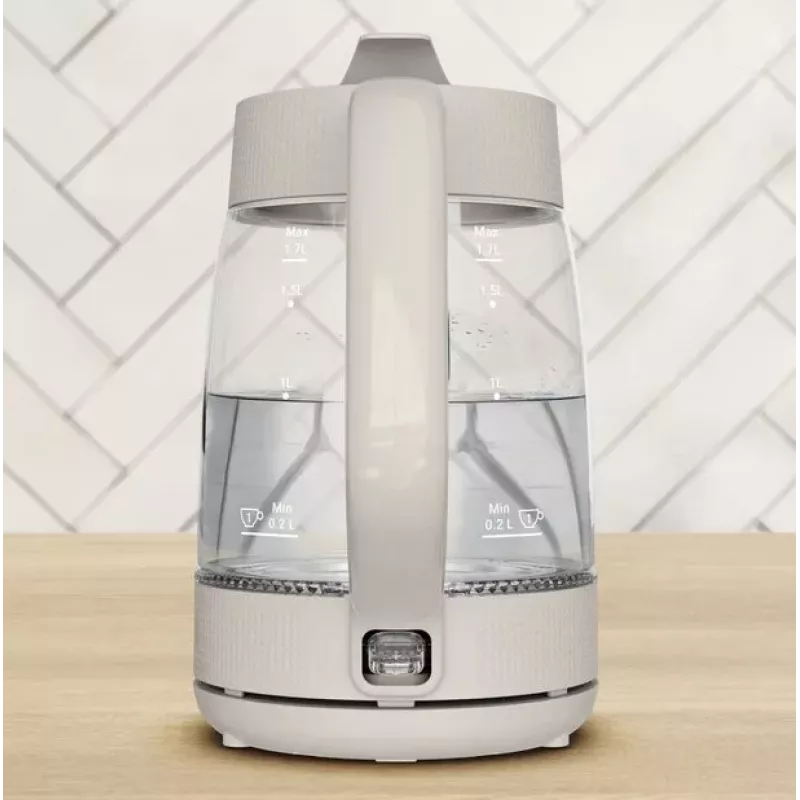 Tefal Morning Glass elektrische waterkoker KO2G0BE0, 1,7 l, 2000 W, 360° draaibare voet, grijs/transparant