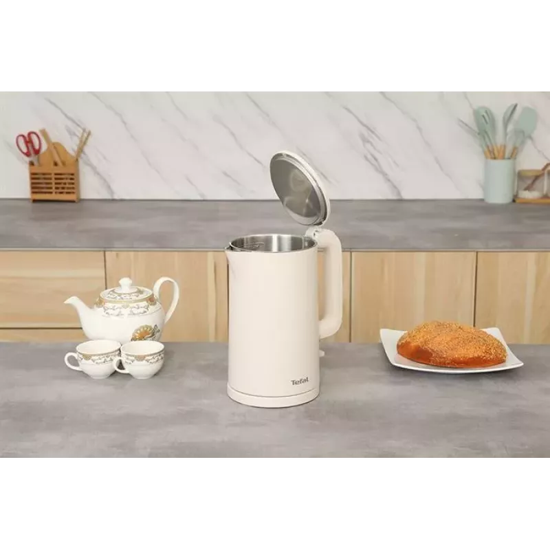 Tefal Thermo Protect KO140AE0 Elektrische waterkoker, 1,5 L, 1500 W, Wit