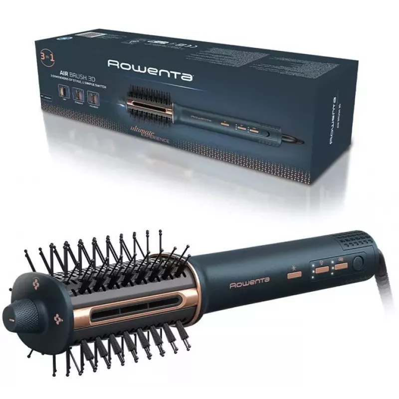 Rowenta Air Brush 3D UB9720E0 Warmeluchtstylingborstel, Donkerblauw/Koper