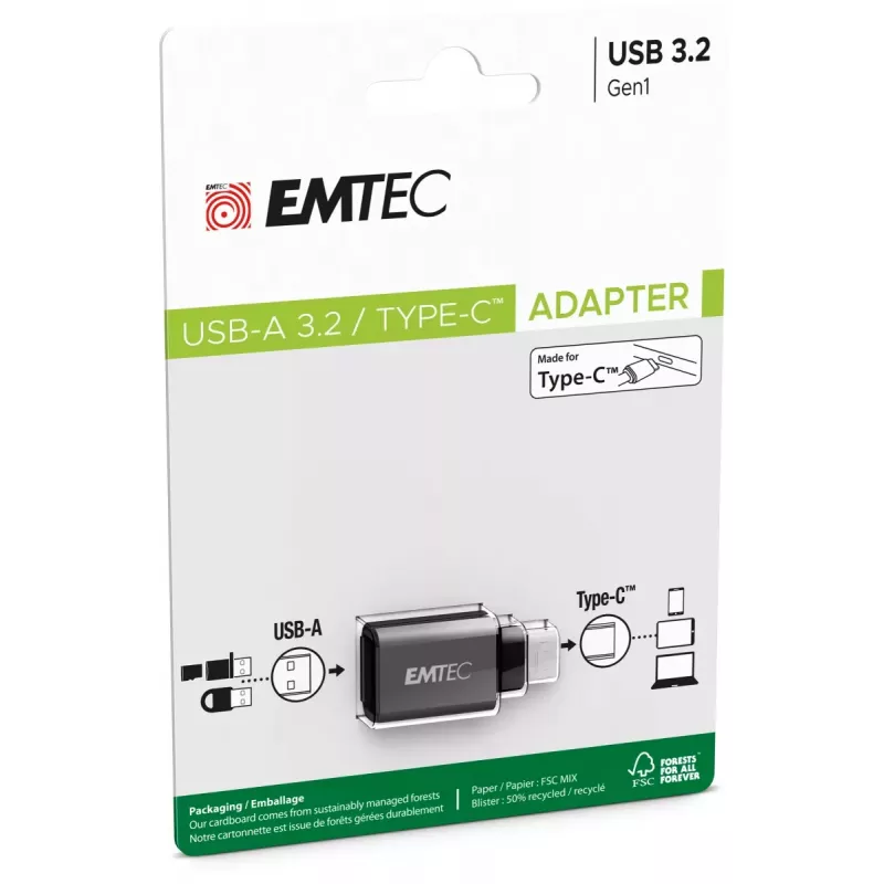 Emtec adapter USB 3.1 naar USB-C