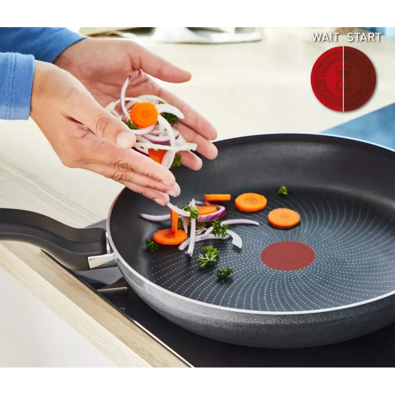 Tefal So Light koekenpan 22 cm inductie titanium antiaanbak zwart