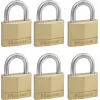 Master Lock 140EURSIX 6-pack gelijksluitende hangsloten 22mm messing lichaam