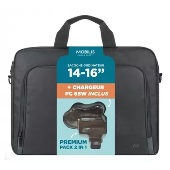 Mobilis TheOne Briefcase Toploading 14-16 + 65W laptopoplader