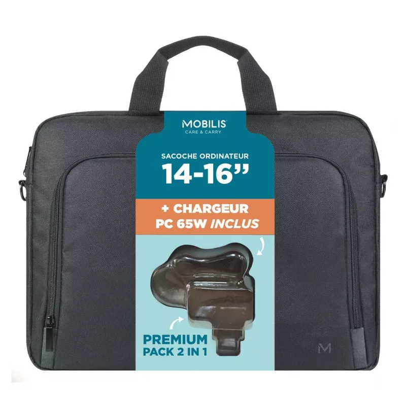 Mobilis TheOne Briefcase Toploading 14-16 + 65W laptopoplader