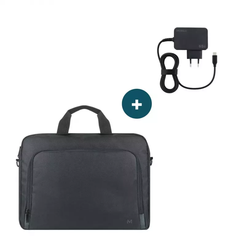 Mobilis TheOne Briefcase Toploading 14-16 + 65W laptopoplader