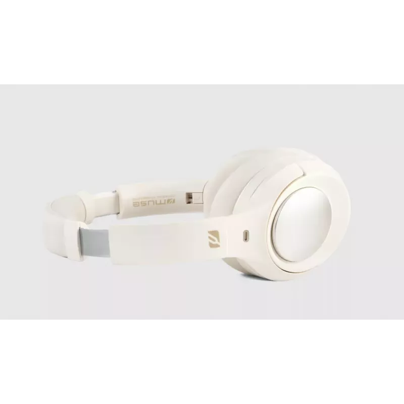 Muse M-295 ANCW draadloze over-ear-koptelefoon met actieve ruisonderdrukking, wit