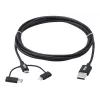 Eaton Tripp Lite Series universele USB-A naar Lightning, USB Micro-B en USB-C sync-/laadkabel (M/3xM), MFi-gecertificeerd, zwart, 1,8 m