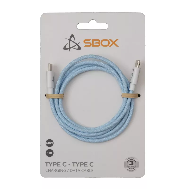 SBOX USB-C naar USB-C-kabel 1m blauw – opladen en gegevenssynchronisatie