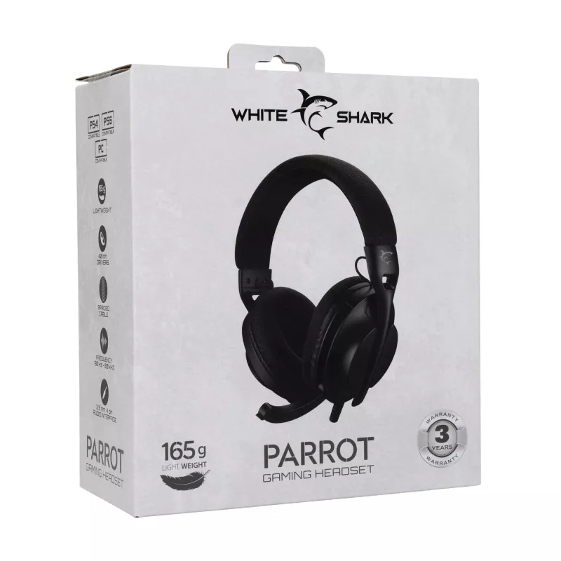 White Shark PARROT GH-2440 zwarte gaming headset