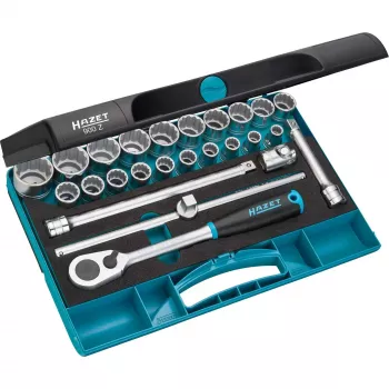 HAZET 900Z dopsleutelset - 1/2 inch aandrijving - 25-delig - metrisch/inch - chroom-vanadiumstaal